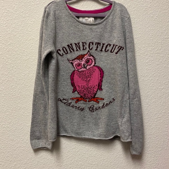 H&M Sweater Girls Size 6-8y Grey with Owl - Picture 2 of 9